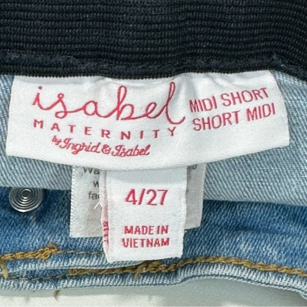 ISABEL MATERNITY midi short Shorts Size 4/27 Stretch Panels Pockets Cuff…